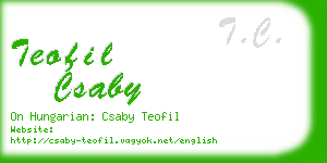 teofil csaby business card
